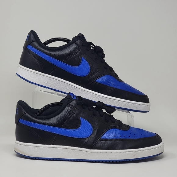 Nike Court Vision Low Black Blue Sneakers DM8681-001 Men’s Size 11.5 Pre-owned - Picture 1 of 10